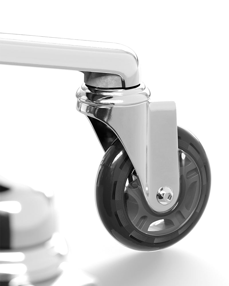 Saddle Black - Black salon stool with chrome x-base